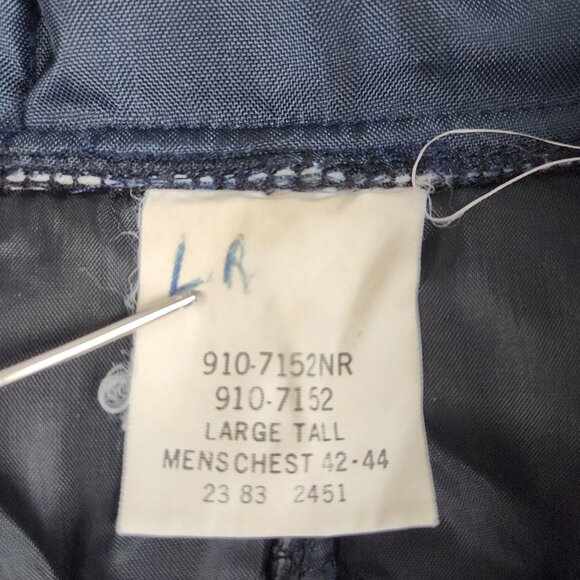 Vintage Snowmobile Suit Men's Large Tall Navy Blue One Piece Belted USA Made 70s - Picture 3 of 16